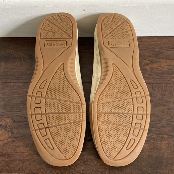 Sperry Women's Angelfish Boat Shoe Oat Color Gold Shimmer Leather Laces Size 7 - Picture 10 of 12